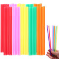 100Pcs Disposable Plastic Straight Drinking Straws Multi-Colored Striped Straws Party Event Alike Supplies. 
