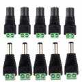 10pcs 12V DC Power Connector Plug Jack Male Female Socket Barrel 2.1mm x 5.5mm Adapter for CCTV Camera LED Strip Supply Terminal. 