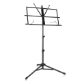 Metal Sheet Music Stand Portable, Adjustable Podium Stand with Tripod Base and Sheet Music Folder, Easy to Use Fine Workmanship - Black. 