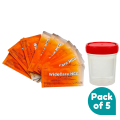 WideCare HCG Pregnancy Test Strip Maternity Tool  - Pack of 5 with Urine Collector Bottle. 