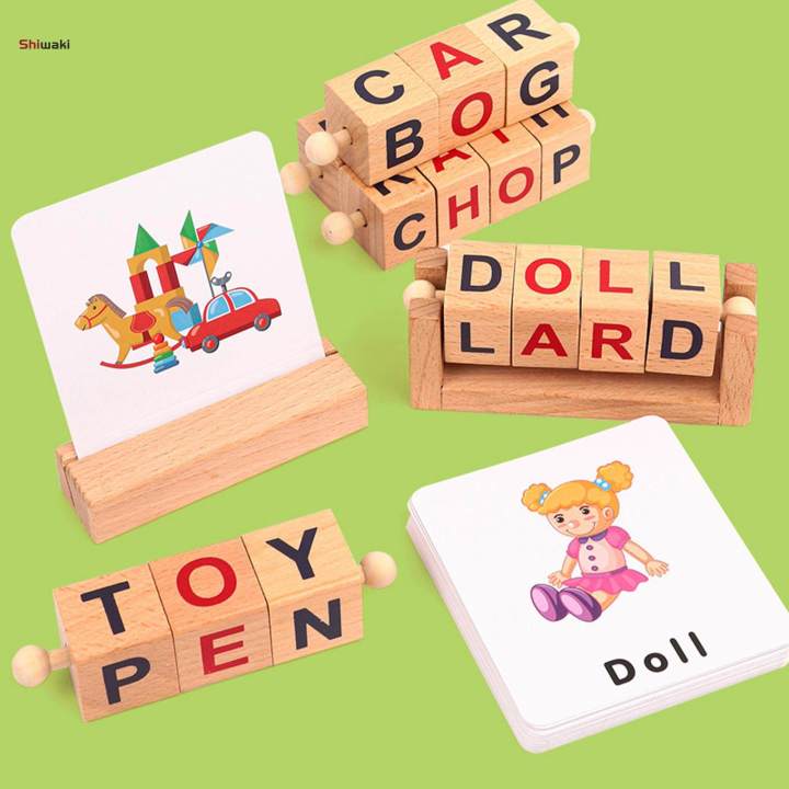 Wooden Reading Block Short Vowel Rods Gift Early Learning Toy Alphabet ...