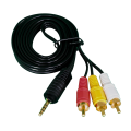 1.5M 3.5mm Jack To 3 RCA Male Audio Video AV Cable AUX Stereo Cord Adapter Converter Wire for Speaker TV CD DVD Player. 