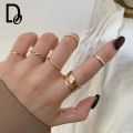 Simple Hip Hop Retro Index Finger Ring Adjustable 7Pcs/Set Rings. 