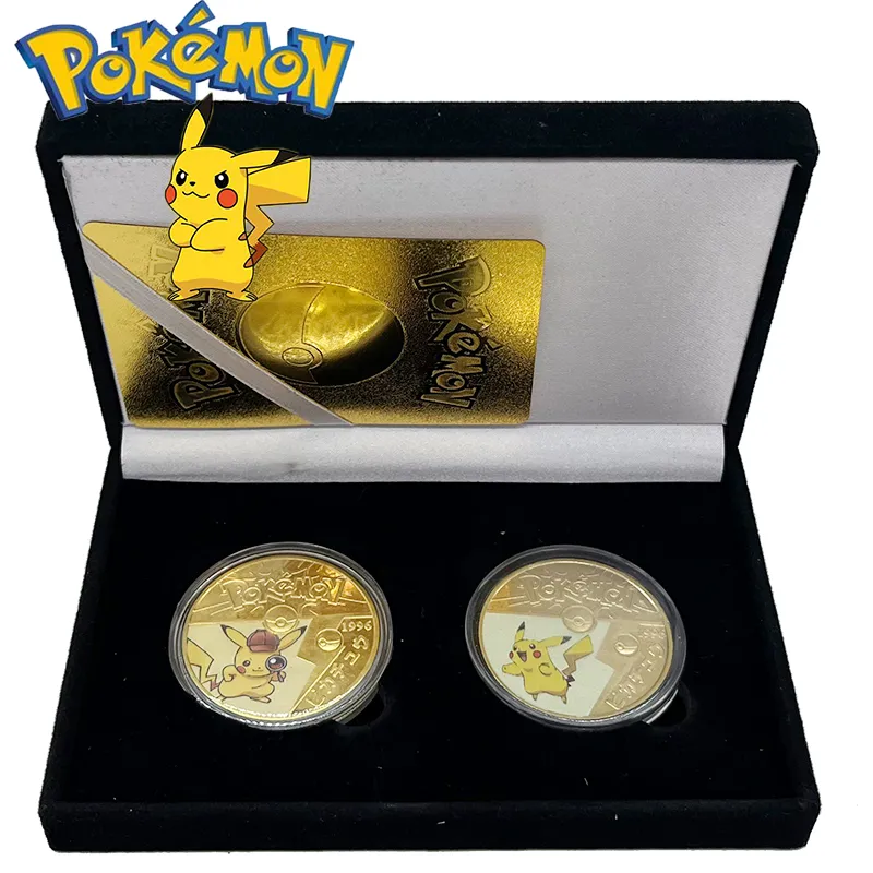 pokemon cards golden Pokemon Anime Plated Gold Coins Game Commemorative  Coins Pikachu Charizard Mewtwo Gold Coins Game Collection Box of Coins  giftsParty Games Crafts | Daraz.lk