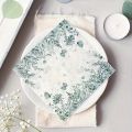 20pcs/pac Minimalist Printed Napkins Paper Ink Blue Patterned Dining Table Napkins Elegant Ancient Style Mouth Wiping Cloth. 