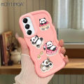 Hontinga for Samsung A05S A05 A04S A03S A03 A04E A04 A02S M02S Back Cover Cute Panda Pattern Luxury Phone Cover Soft Silicone Macaron Wave Mobile Case. 