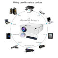 Mini Projector, Full HD 1080P Video Projector, Portable Small Movie Projector, Compatible with iOS/Android/Windows/TV Stick/Box/USB/HDMI-White. 