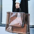 【ALLGOOD】1PC Large Capacity Transparent Beach Waterproof Especially Outdoor Shoulder Travel Storage Bag PVC Ladies Handbag. 