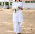 Women’s White Kurta with Palazzo Set – Elegant Casual & Traditional Wear. 