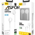 ASPOR A219 Quality Music Earphone With Mic For Mobile Phone Universal 3.5mm Noise Canceling Stereo Hands-free Headphones. 