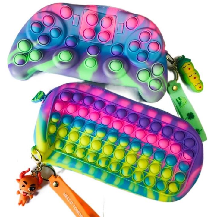 Silicone Pop-It Pencil Case with kaychain