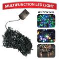 Wilko 100 LED Multicoloured Multifunctional LED Christmas Lights with Black Cable. 