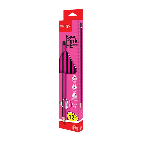 HB Pencil Rose Pink 12Pcs Pack
