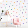 Watercolor Watercolor dots wall stickers Vibrant Hand drawn Colorful Circles hand drawn wall decals Removable Pink blue wall. 