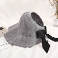 Yfashion Straw Hat Korean Style Sun Hat Women'S Fashion Hollow Hat Summer Travel Foldable Sun Hat Big Brim Bow Straw Hat Wholesale. 