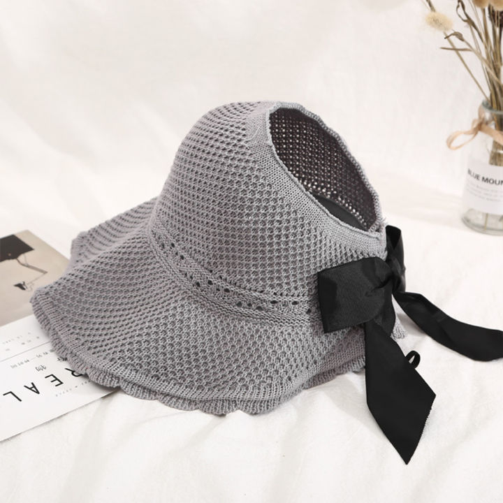 Yfashion%20Straw%20Hat%20Korean%20Style%20Sun%20Hat%20Women'S%20Fashion%20Hollow%20Hat%20Summer%20Travel%20Foldable%20Sun%20Hat%20Big%20Brim%20Bow%20Straw%20Hat%20Wholesale%20-%20Image%204