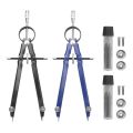 Professional Compass with Lock, Compass for Geometry, 6inch Spring Bow Compass, Precision Compass Math, Drafting Compass, Compass Drawing (2 Pack). 