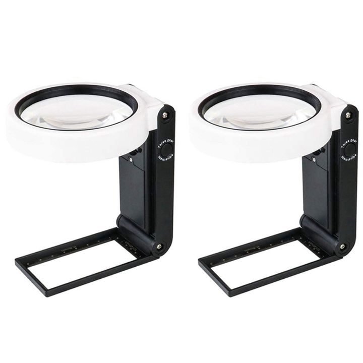 2X Magnifying Glass with Light and Stand, Hands Free Handheld 6X 25X ...