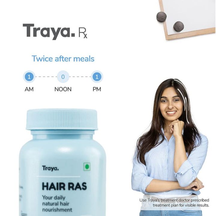 Traya%20Hair%20Ras%20Tablets%20for%20Women%20&%20Men,%20Ayurvedic%20Hair%20Vitamin%20Tablets%20for%20Hair%20Fall%20Control%20and%20Growth,%20Contains%20Ashwagandha,%20Bhringraj,%20Shatavari%20(120%20Tablets)%20jez%20-%20Image%202