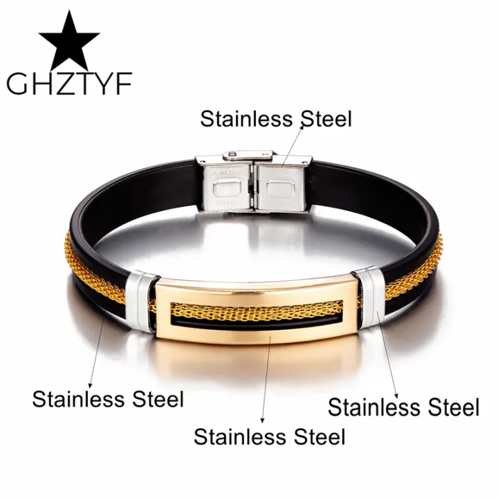 Golden%20Chain%20Stainless%20Steel%20Bracelets%20for%20Men%20Women%20Teens%20Black%20Rubber%20Belt%20Wristband%20Cuff%20Bangle%20Male%20Hand%20Jewelry%20Gifts%20-%20Image%203