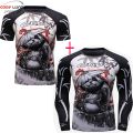 【F MMA BJJ GI Rashguard T Shirts+Muay Thai Shorts Rash Guard Clothing Jerseys MMA Compression T-shirt Men Kickboxing Sets. 