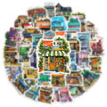 20pcs Store Front Stickers Japanese Retro Shop Front Books Stickers for Laptop Scrapbook Journal Kids Girls Boys Stickers. 