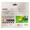 Acrylic Colours Paint Sets 6 x 75 ml Acrylic Paint Shades - Artist Paint Painting on Canvas + Stretcher Frame 6 Colour Set. 