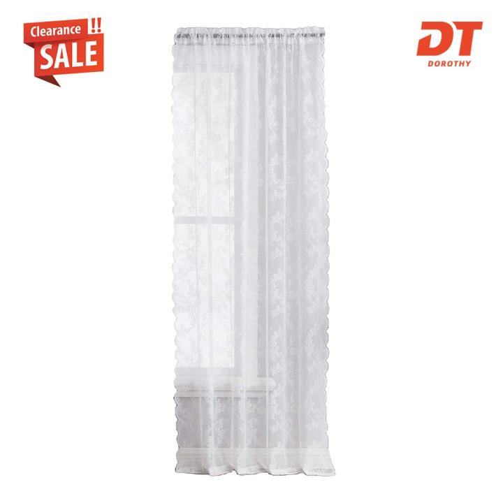 DT(Clearance price) Sheer Lace Curtain Vintage Floral Lace Curtain for Bedroom Luxury Sheer Gothic Drapes for Light Filtering Window Treatment Easy to Install Embroidered Lace Curtain