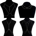 Cross Chest Breast Belly Body Chain Necklace for Women Girls Bra Wedding Sexy Ball Body Jewelry Prom Party Deco Accessories. 