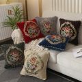door stopper rubber Folk-Custom Flowers Cushion Cover 45x45cm Embroidery Jacquard Decorations for Home Edging Pillow Cases Decora Cushions for Bed. 