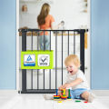 Baby safety Gates Baby Fence for Stairs Child Lock Swing Open Portable Extendable Automatic Infant Fence Door Stair Baby Safety Gate| 75-82cm length|BC. 