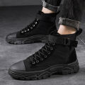 【ZIME】Autumn New Martin Boots Fashion High Top Men Shoes Round Toe Lace-up Ankle Boots Casual Shoes for Men. 