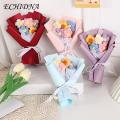 ECHIDNA Crochet Flower Bouquet Vibrant Color Colorful Hand Woven Flower Bouquet Valentine's Day Gift. 