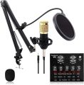 8Pcs set V8 Sound Card Professionel Microphone Studio Mic Condensador singing Speeching recording studio bundle BM-800 Mic Kit with Live Sound Card, Adjust Soundcard V 8 sound card v8 soundcard v8. 