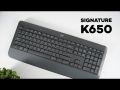 Logitech Signature K650 Comfort Full-Size Wireless Keyboard with Wrist Rest, BLE Bluetooth or Logi Bolt USB Receiver, Deep-Cushioned Keys, Numpad, Compatible with Most OS/PC/Window/Mac. 