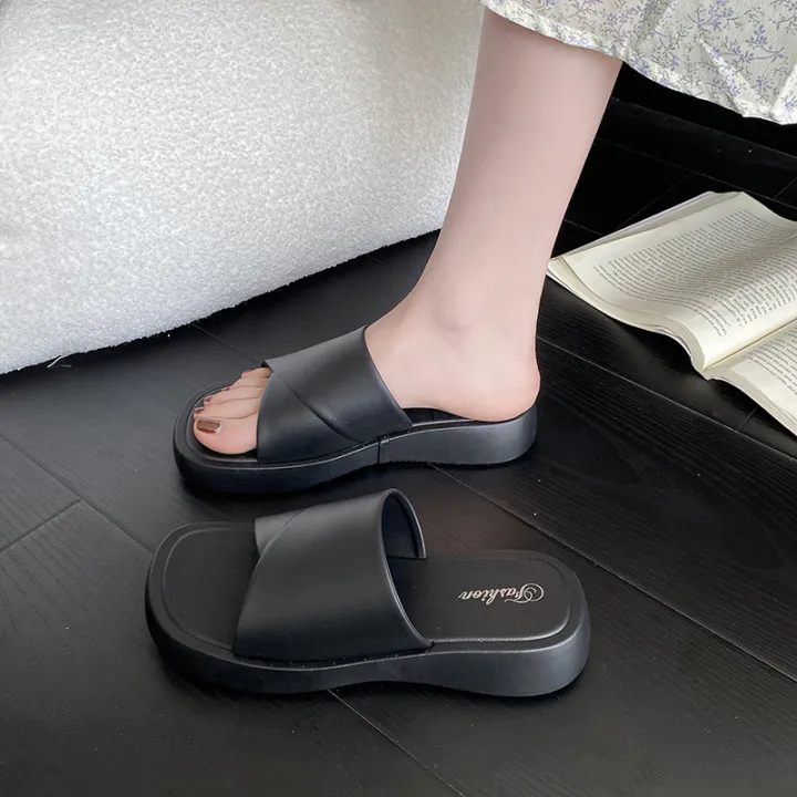 【WEJA】 popular new slippers women's summer wear thick bottom non-slip fashion versatile cool slippers women