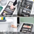 8Pcs 3-Size Multpurpose Portable Desk Drawer Organizer Trays Durable Plastic Interlocking Storage Boxes Dividers Household Office Supplies. 