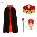 King Costume for Boys Medieval Costume for Role Play Performance Party Red. 
