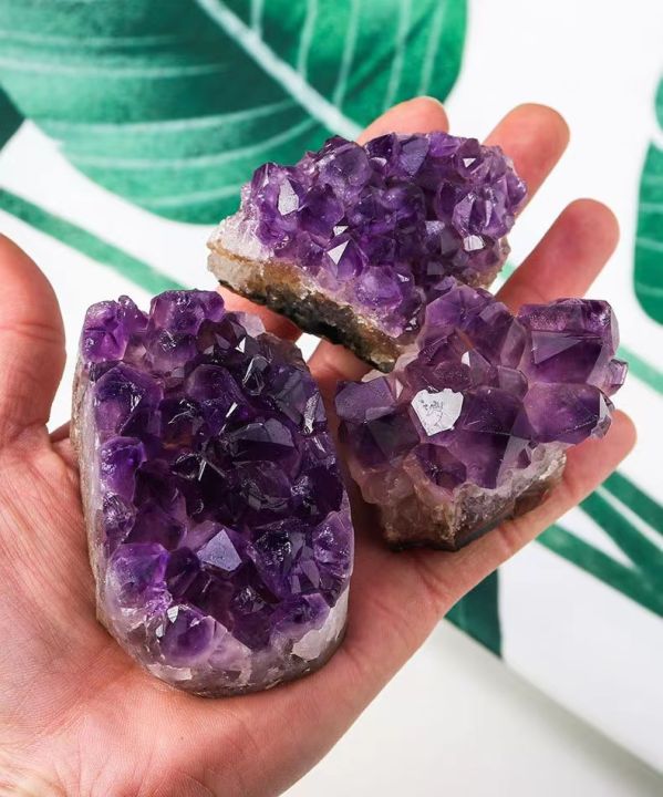 Natural Amethyst Crystal Cluster Quartz Raw Crystals Healing Stone Decoration Ornament Purple Mineral Crystal Rock Specimen