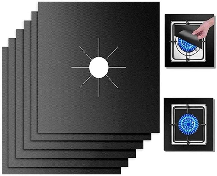 【Hot】 4/6/8Pcs Gas Stove Protector Cooker Cover Liner Clean Mat Pad Kitchen Gas Stove Stovetop Protector Kitchen Accessories Utensils
