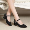 hjSandals for Women with Heel Close Shoes with Heels High Heel Sandals for Women on Sale  New Pointed Mesh Crystal Lady Fashion Casual Outdoor Slippers Black Shoes for Women for Office Block Women 2 Inches Sale9. 