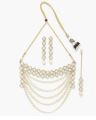 Karatcart Gold Plated Pearl Chain Kundan Necklace Set for Women. 