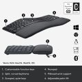 Logitech ERGO K860 Wireless Ergonomic Qwerty Keyboard - Split Keyboard, Wrist Rest, Natural Typing, Stain-Resistant Fabric, Bluetooth and USB Connectivity, Compatible with Windows/Mac. 
