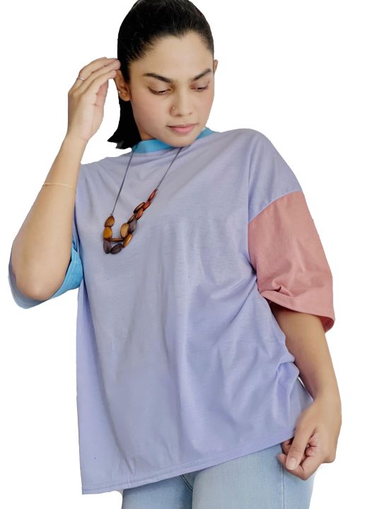 Drop Shoulder Oversized Multi Color T Shirt | GM164