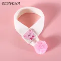 Bear Pattern Pet Scarf Cozy Cartoon Knitted Pet Scarf for Winter Cute Cat Dog Neckwear Accessory. 