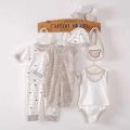 8 Pcs/Set Newborn Kids Baby clothes Clothing Outfits Unisex Tops + Pants children cotton gift bib. 
