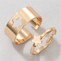 Simple Ring Gothic Jewelry Couple Ring Set Star Moon Heart Open Rings Women Ring Open Rings Punk Ring. 