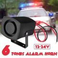 12-24V 6Tones Car Police Fire Alarm Horn Ring Alarm System Siren Speaker Warning Loud Sound Alarm Speaker. 