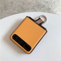 Ring Case For Samsung Galaxy Z Flip Cover Caon Fiber Lychee Pattern Finger Ring Buckle Holder Hard PC Shell For ZFlip Fashion. 