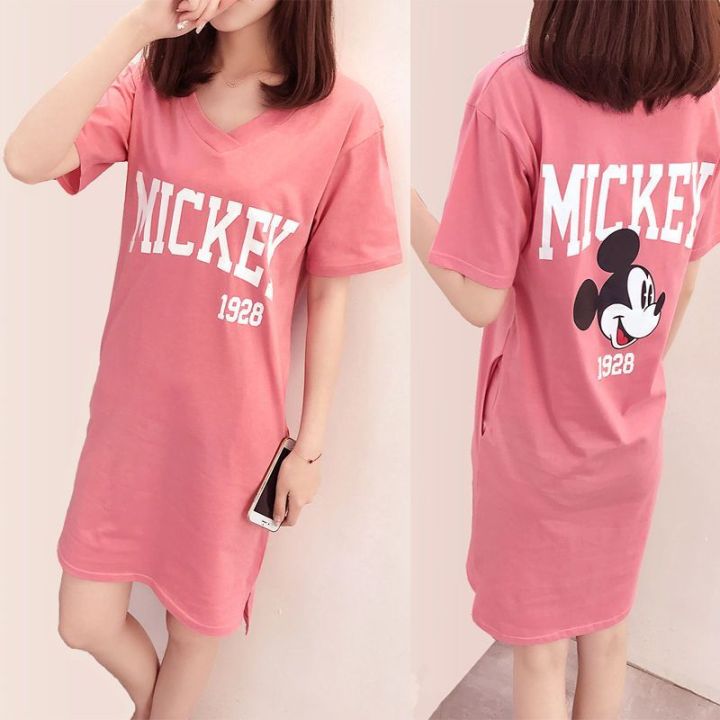 Nightdress%20for%20Women%20Summer%20Cotton%20Short%20Sleeve%20Thin%20Student%20Homewear%20Cute%20Outdoor%20Loose%20plus%20Size%20Maternity%20Pajamas%20Summer%20-%20Image%203